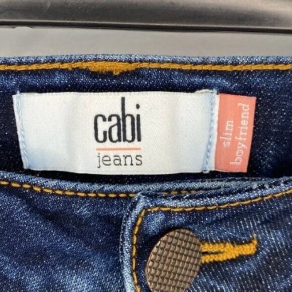CABI star frayed hem slim straight boyfriend jeans - Picture 3 of 9